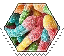 sour gummy worms hexagonal stamp